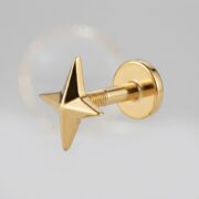 Flat Back Stud Earrings Twinkle Star in F136 Titanium - gallery 4