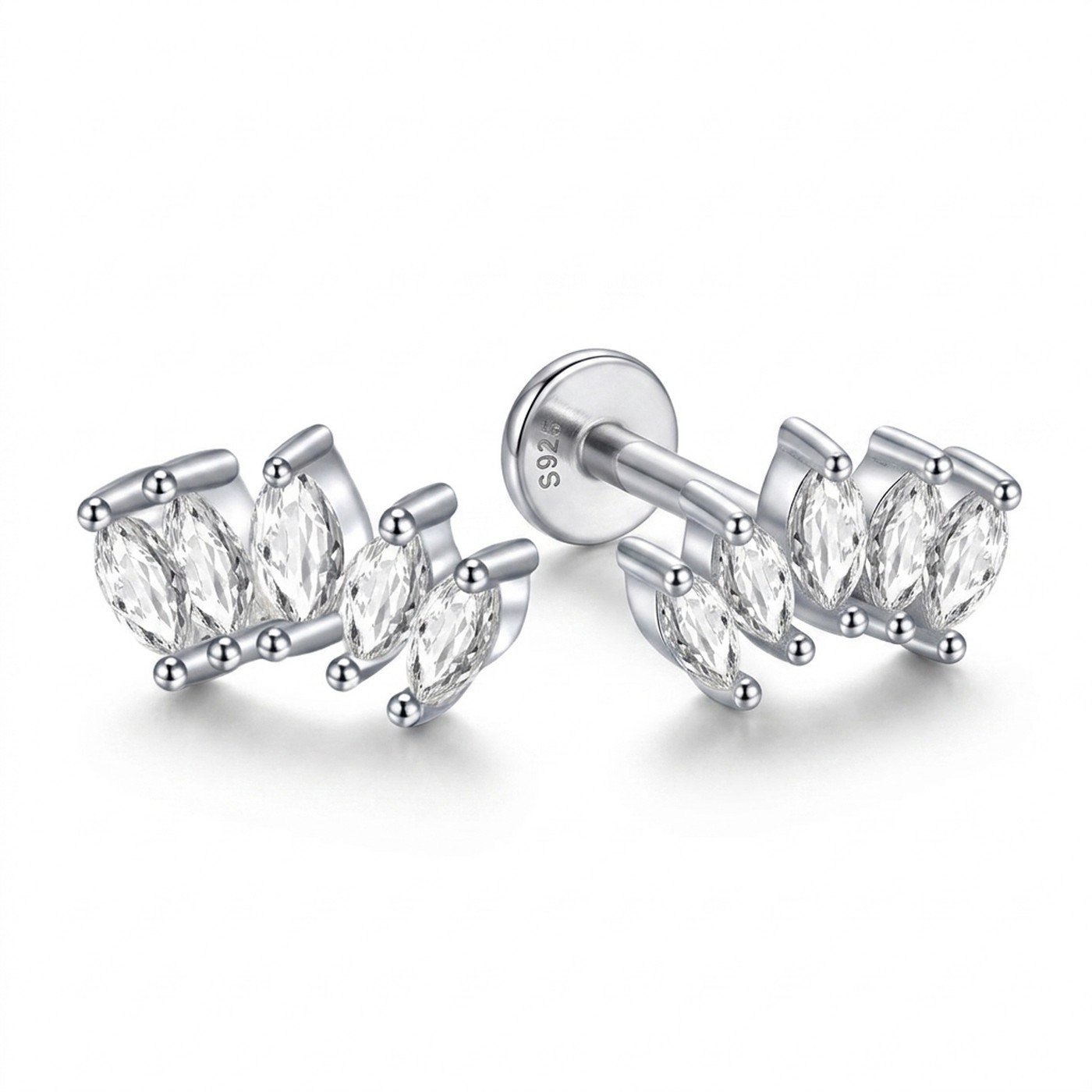 Stud Earrings Harlow Five Marquise Ear with S925 Silver - gallery 1
