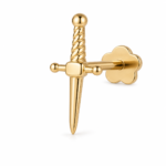 Flat Back Stud Earrings Dagger in F136 Titanium - corrected product image