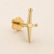 Flat Back Stud Earrings Dagger in F136 Titanium - corrected product image