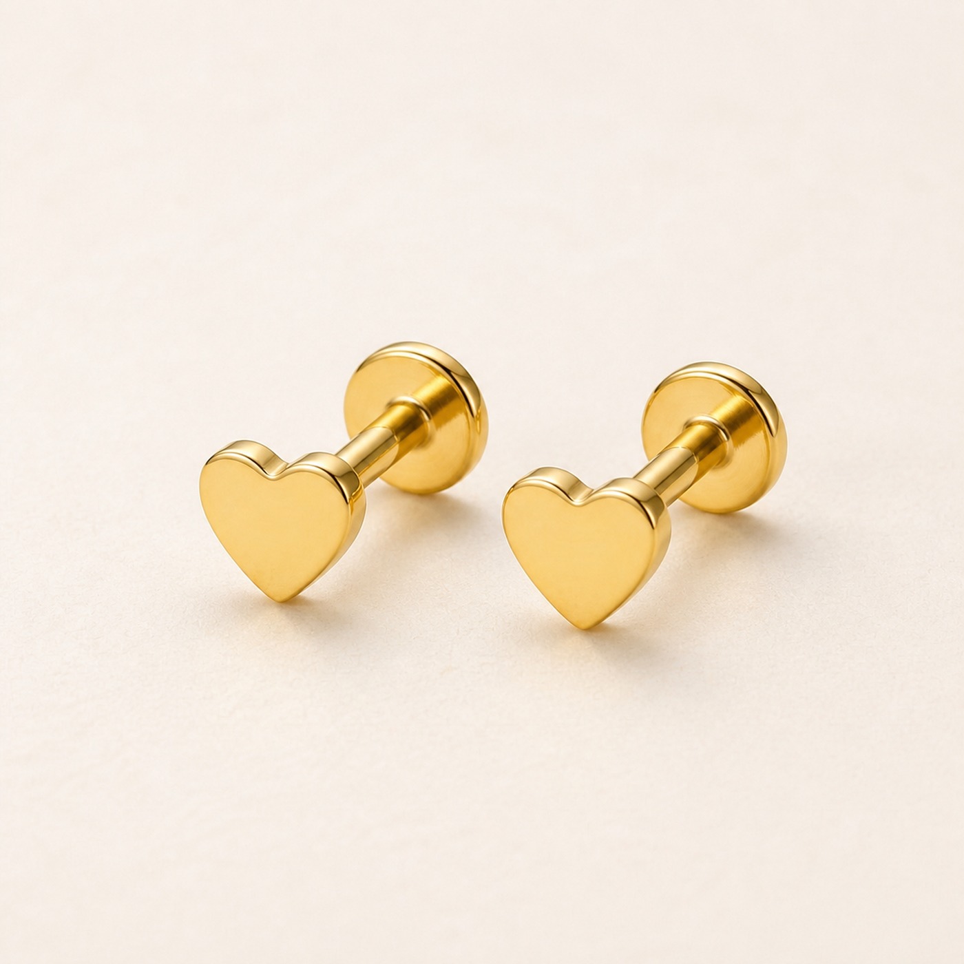 Titanium Stud Earrings Tiny Heart for Sensitive Ears product view