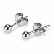 Titanium Ball Stud Earrings Polished Round for Sensitive Ears post and backing detail