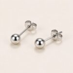 Titanium Ball Stud Earrings Polished Round for Sensitive Ears product view