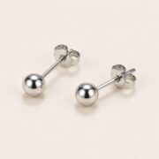 Titanium Ball Stud Earrings Polished Round for Sensitive Ears product view