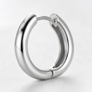 Titanium Hoop Earrings Rooftop Huggie for Sensitive Ears post and backing detail