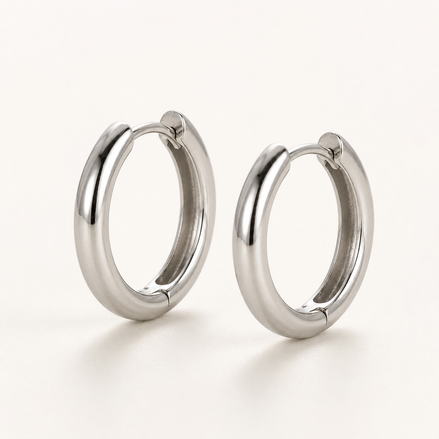 Titanium Hoop Earrings Rooftop Huggie for Sensitive Ears product view