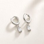 Titanium Hoop Earrings Maya Crystal Gemstone for Sensitive Ears product view