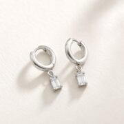Titanium Hoop Earrings Maya Crystal Gemstone for Sensitive Ears product view