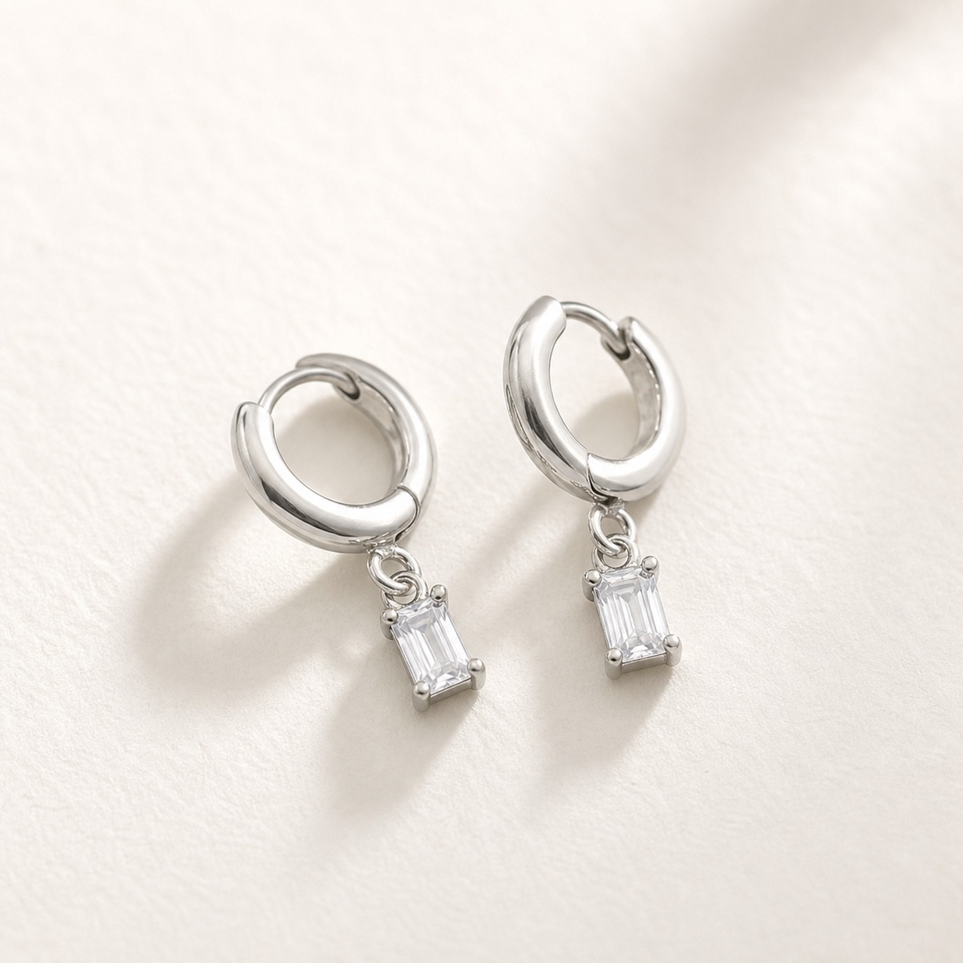 Titanium Hoop Earrings Maya Crystal Gemstone for Sensitive Ears product view