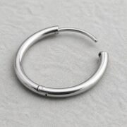 Titanium Hoop Earrings Classic Natural Titanium for Sensitive Ears post and backing detail
