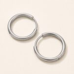 Titanium Hoop Earrings Classic Natural Titanium for Sensitive Ears product view