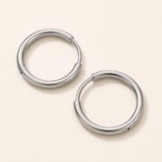 Titanium Hoop Earrings Classic Natural Titanium for Sensitive Ears product view