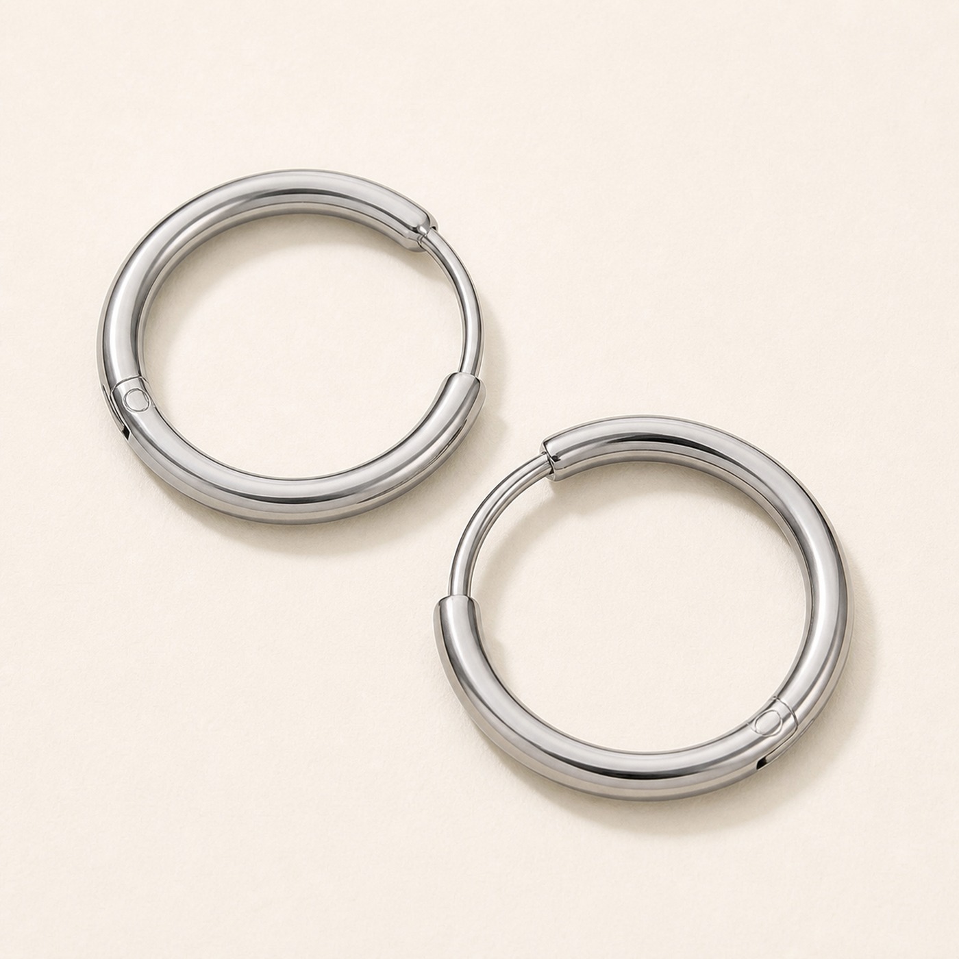 Titanium Hoop Earrings Classic Natural Titanium for Sensitive Ears product view