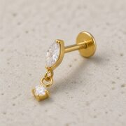 Titanium Stud Earrings Teardrop Dangle for Sensitive Ears post and backing detail