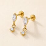 Titanium Stud Earrings Teardrop Dangle for Sensitive Ears product view