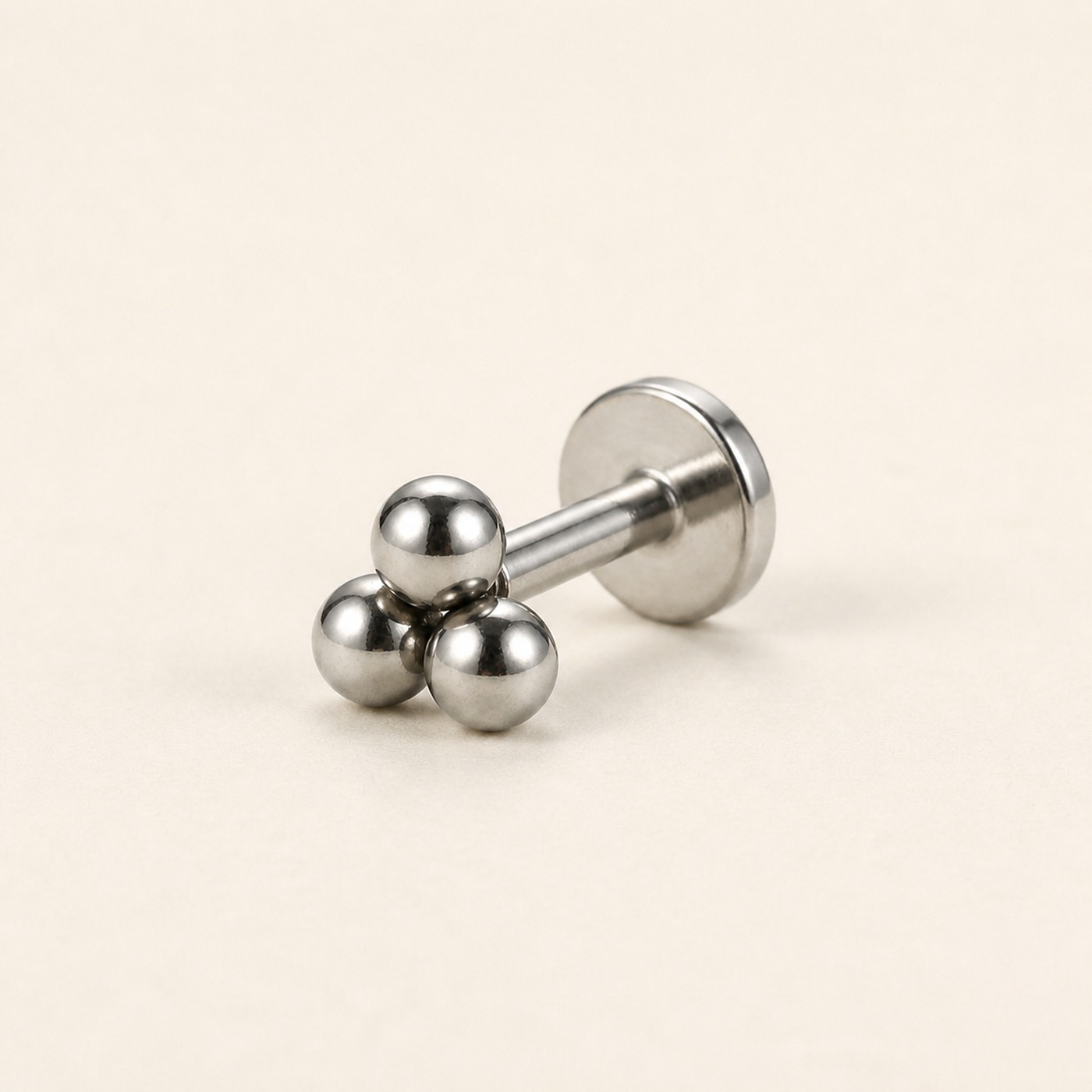 Titanium Stud Earrings Tridot for Sensitive Ears product view