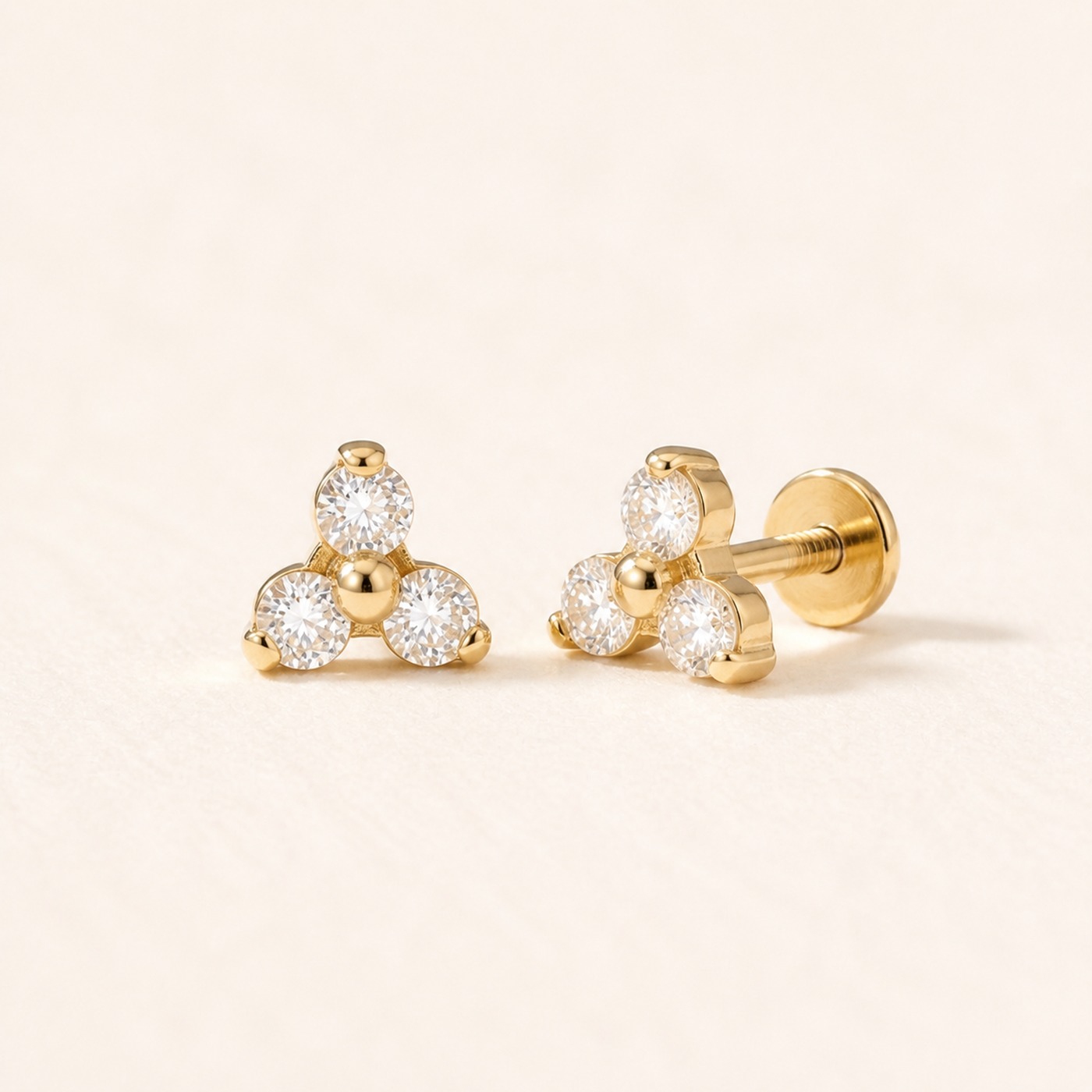 Flat Back Stud Earrings Pave Astrid in F136 Titanium product view