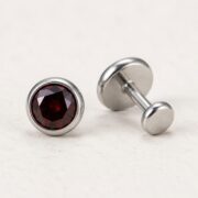 Flat Back Stud Earrings Micro Birthstone in F136 Titanium product view