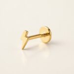 Flat Back Stud Earrings Lightning Bolt in F136 Titanium product view
