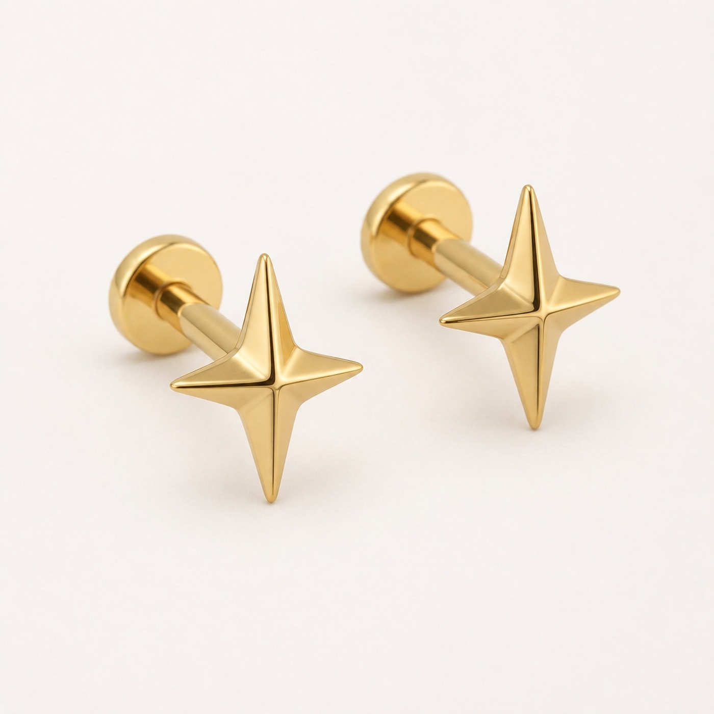 Flat Back Stud Earrings Twinkle Star in F136 Titanium product view