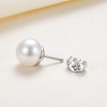 Titanium Stud Earrings Classic Pearl for Sensitive Ears product view