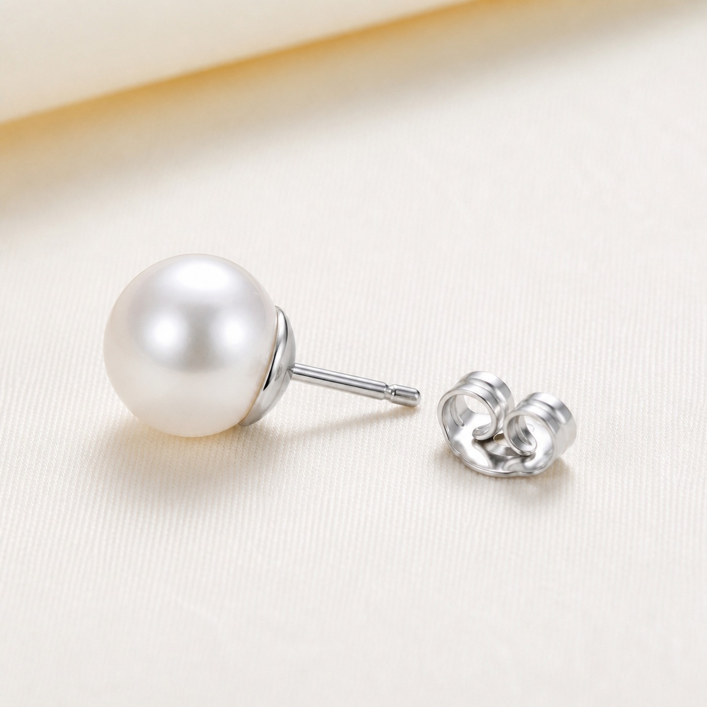 Titanium Stud Earrings Classic Pearl for Sensitive Ears product view