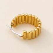 Hypoallergenic Hoop Earrings Textured Chunky with S925 Silver post and backing detail