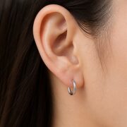 Titanium Hoop Earrings Essential for Sensitive Ears worn on one ear