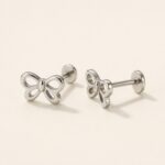 Titanium Stud Earrings Mini Bow in F136 Titanium product view