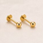 Flat Back Stud Earrings Val Polished Ball Ear in F136 Titanium product view