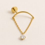 Flat Back Hidden Helix Crystal Chain Drop Earring in Titanium product view