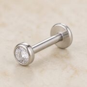 Titanium Stud Earrings Toki Crystal Ear for Sensitive Ears post and backing detail