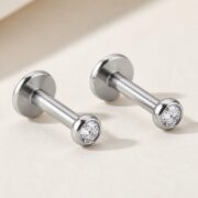 Titanium Stud Earrings Toki Crystal Ear for Sensitive Ears product view