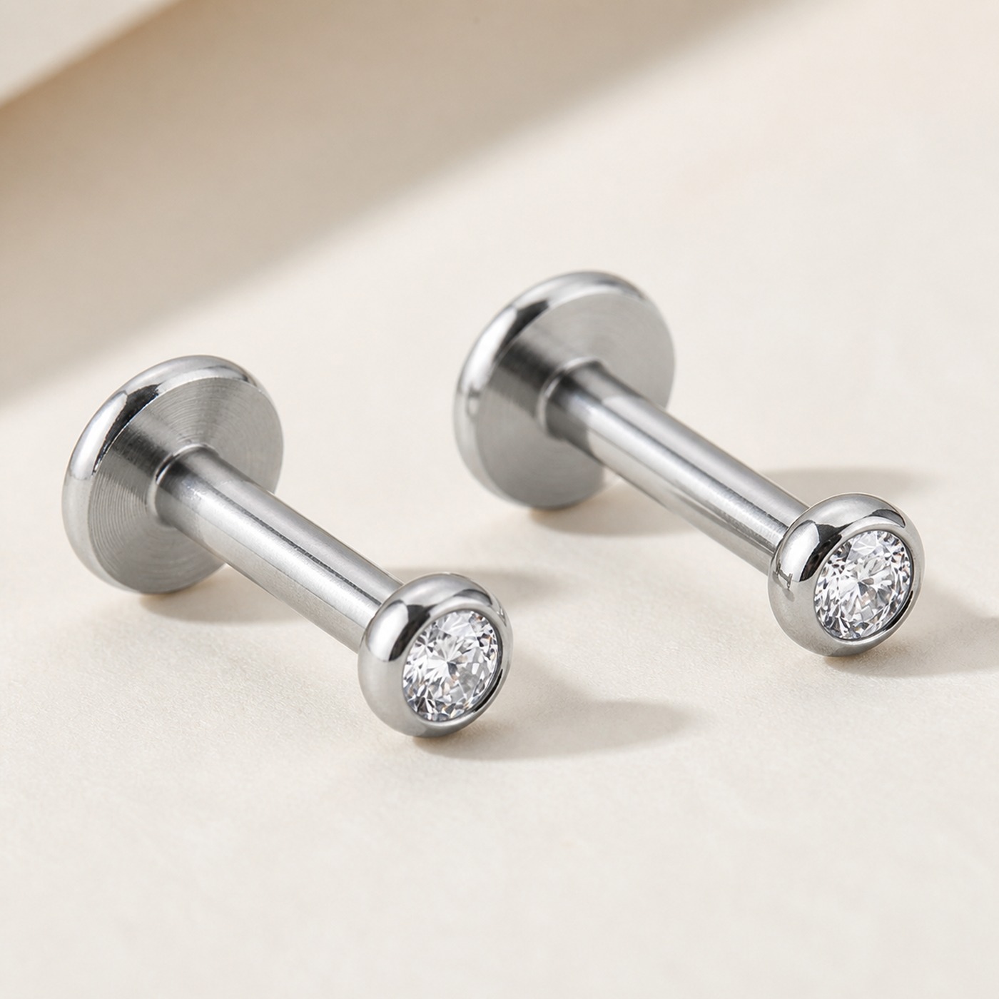 Titanium Stud Earrings Toki Crystal Ear for Sensitive Ears product view