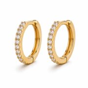 Titanium Hoop Earrings Jane Crystal Pave Eternity for Sensitive Ears post and backing detail