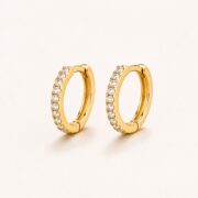 Titanium Hoop Earrings Jane Crystal Pave Eternity for Sensitive Ears product view