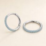 Titanium Hoop Earrings Shine Crystal Pave for Sensitive Ears product view