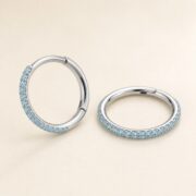 Titanium Hoop Earrings Shine Crystal Pave for Sensitive Ears product view