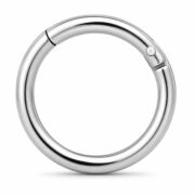Titanium Hoop Earrings Ziv Simple Hinged Segment for Sensitive Ears post and backing detail