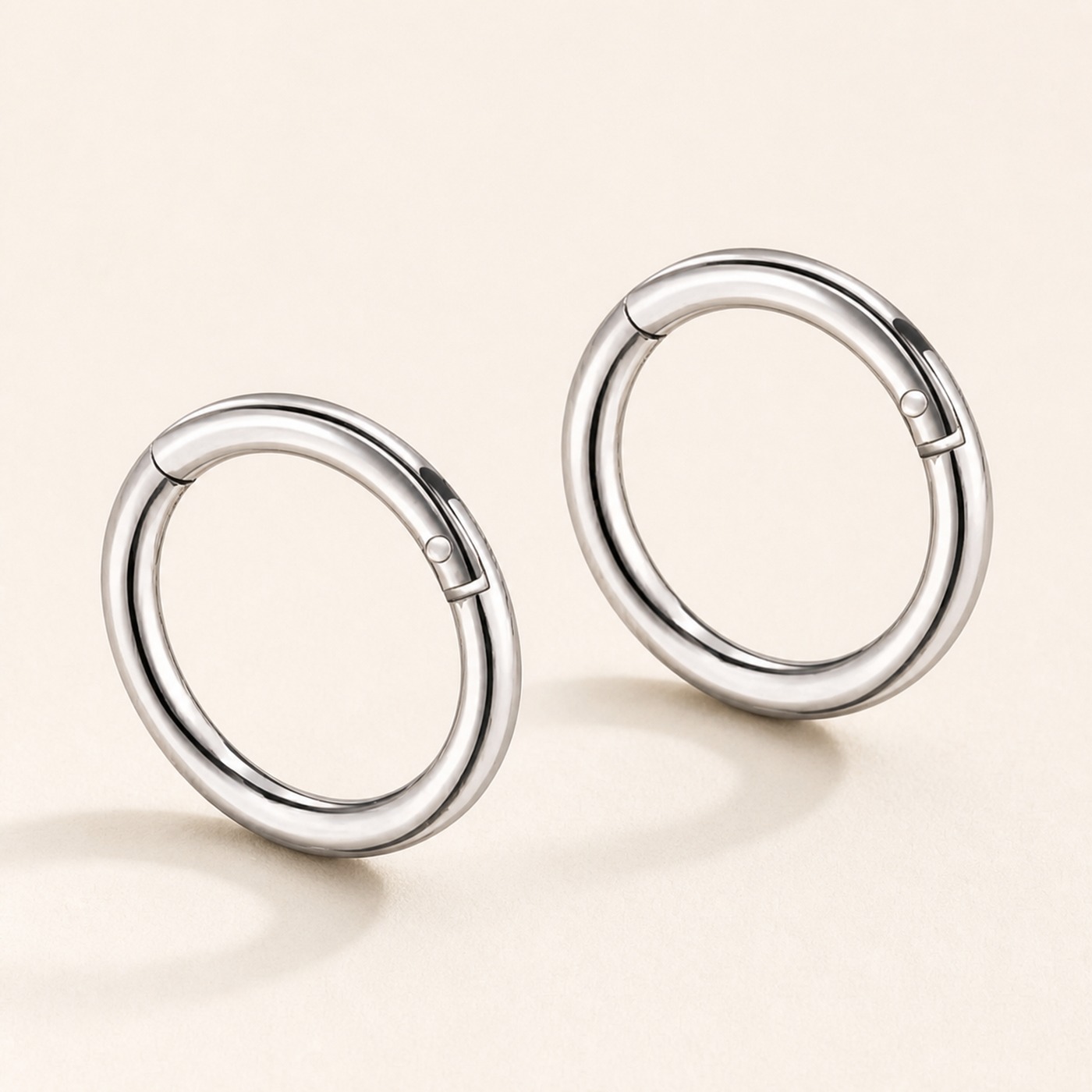 Titanium Hoop Earrings Ziv Simple Hinged Segment for Sensitive Ears product view