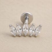 Stud Earrings Harlow Five Marquise Ear with S925 Silver post and backing detail