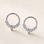Titanium Hoop Earrings Laila Crystal Angel Wing Ear for Sensitive Ears product view