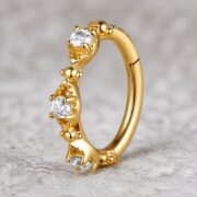 Hypoallergenic Hoop Earrings Couture Crystal Milgrain Eternity Hinged Segment with S925 Silver post and backing detail
