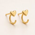 Hypoallergenic Hoop Earrings Heart with S925 Silver product view