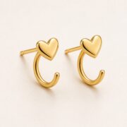 Hypoallergenic Hoop Earrings Heart with S925 Silver product view