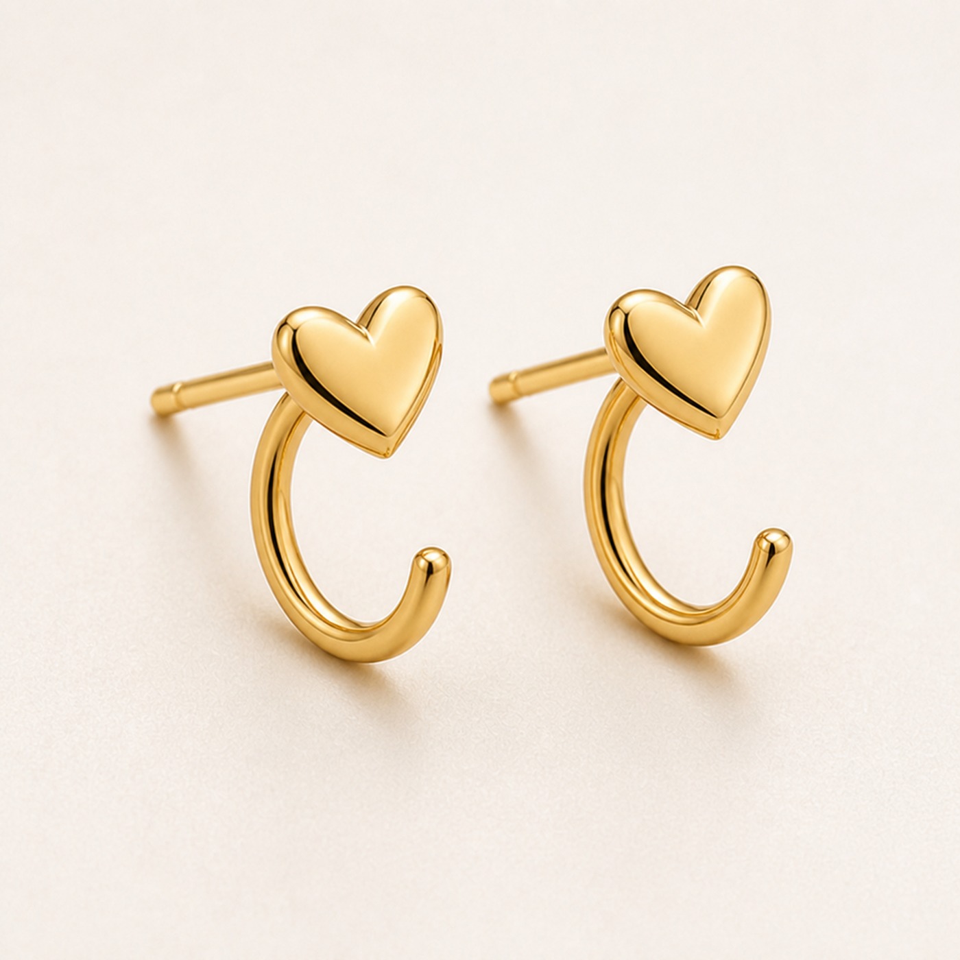 Hypoallergenic Hoop Earrings Heart with S925 Silver product view