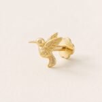 Flat Back Stud Earrings Hummingbird in F136 Titanium product view