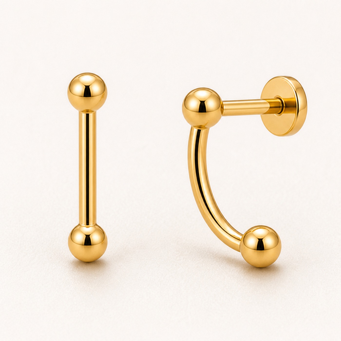 Titanium Stud Earrings Double Ball Ear Jacket for Sensitive Ears product view
