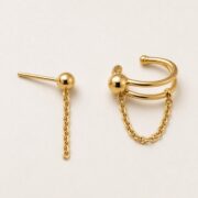 Titanium Earrings Ball Chain for Sensitive Ears post and backing detail
