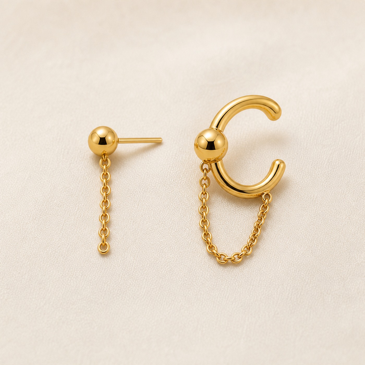 Titanium Earrings Ball Chain for Sensitive Ears product view